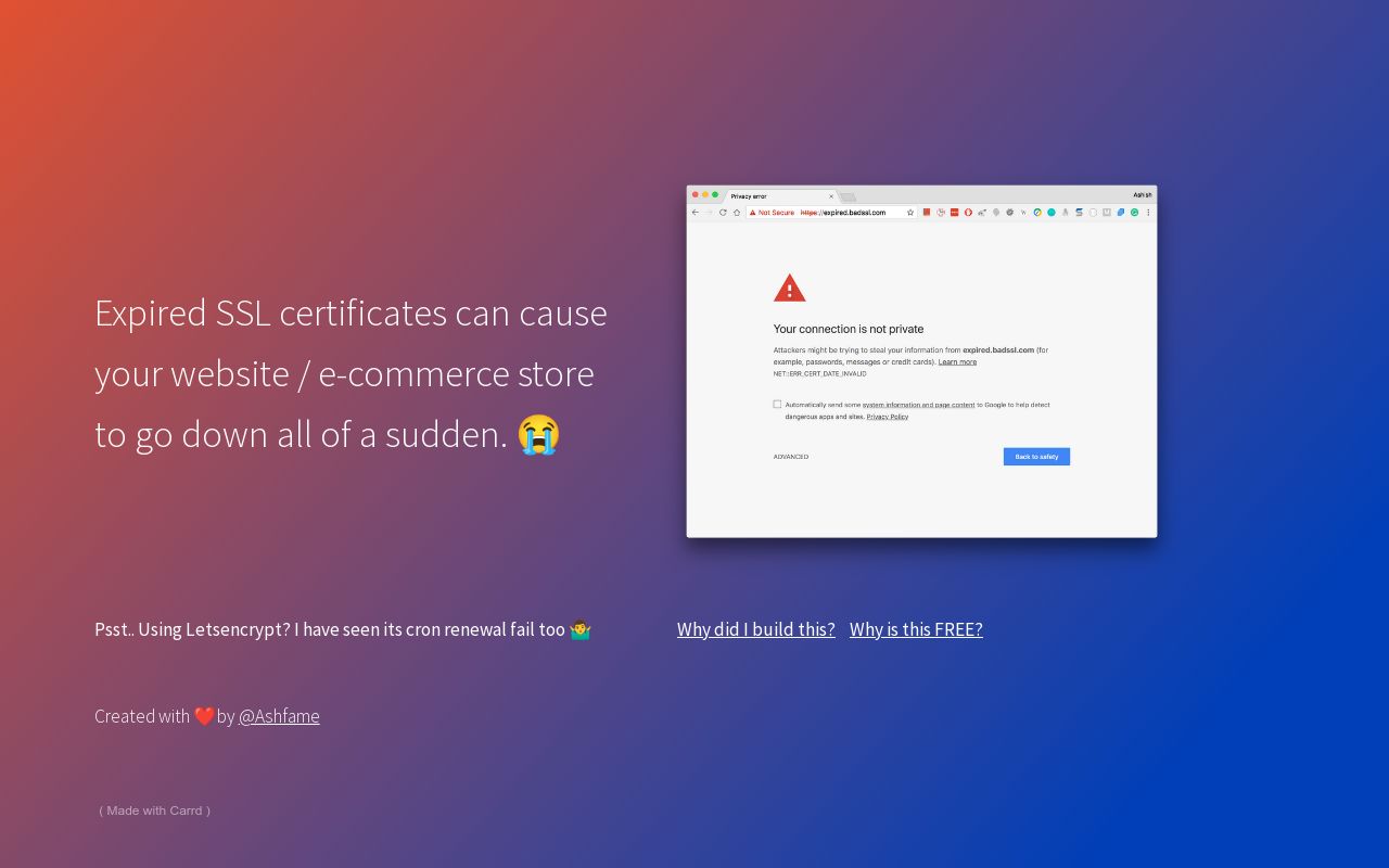 SSL Certificate Expiration Alerts